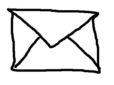 a drawing of a mail symbol